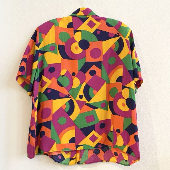 Breckenridge Women's Short‎ Sleeve Button Down Red Multicolor Shirt Size 20W VTG - Picture 10 of 10